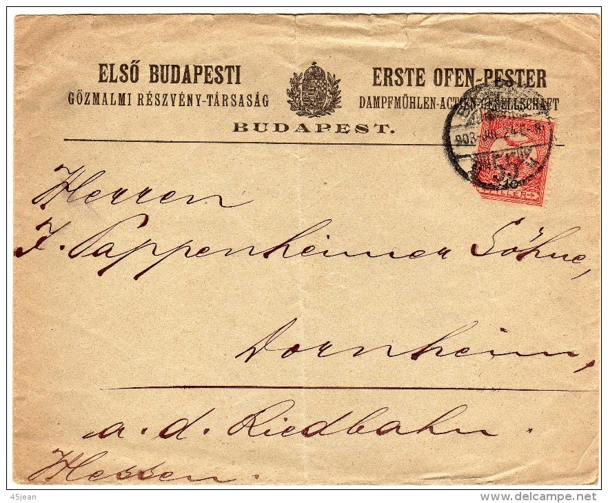 Hongrie: 1909 Lettre De Société Voyagée - Briefe U. Dokumente