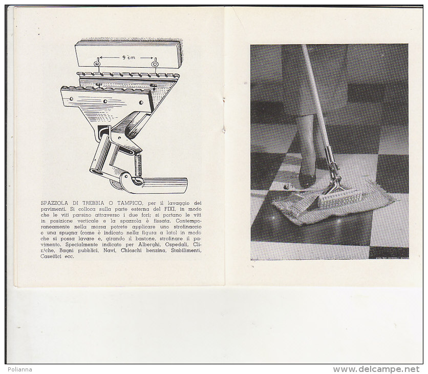 PO3757C# Brochure APARECCHIO UNIVERSALE PER LA PULIZIA "FIXI" Anni '50 - Otros Aparatos