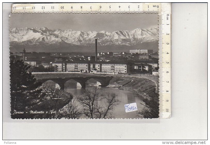 PO3946C# TORINO - OSPEDALI MOLINETTE E FIAT  VG 1956 VIA AEREA - Santé & Hôpitaux