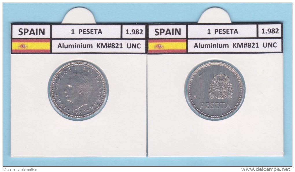 SPAIN /JUAN CARLOS I    1 PESETA  1.982  Aluminium  KM#821   UNCirculated   T-DL-9372 - 1 Peseta