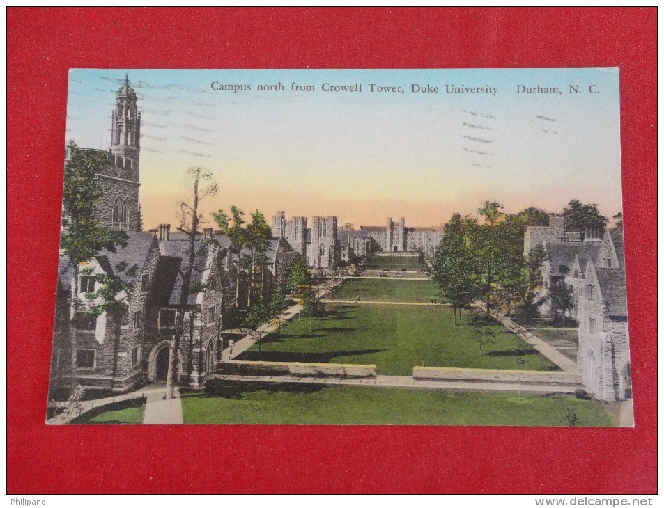 - North Carolina > Durham  Duke University  Campus From Crowell Tower   Hand Colored 1931 Cancel  Ref 1180 - Durham