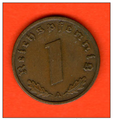 ** 1 Reichspfennig 1939 A ** TERCER /  THIRD REICH - KM 89 - Bronce / Bronze - ALEMANIA / DEUTSCHLAND / GERMANY - 1 Reichspfennig