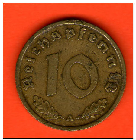 ** 10 Reichspfennig 1939 A  ** TERCER /  THIRD REICH - KM 92 - Alu - Bronce / Bronze - ALEMANIA / DEUTSCHLAND / GERMANY - 10 Reichspfennig