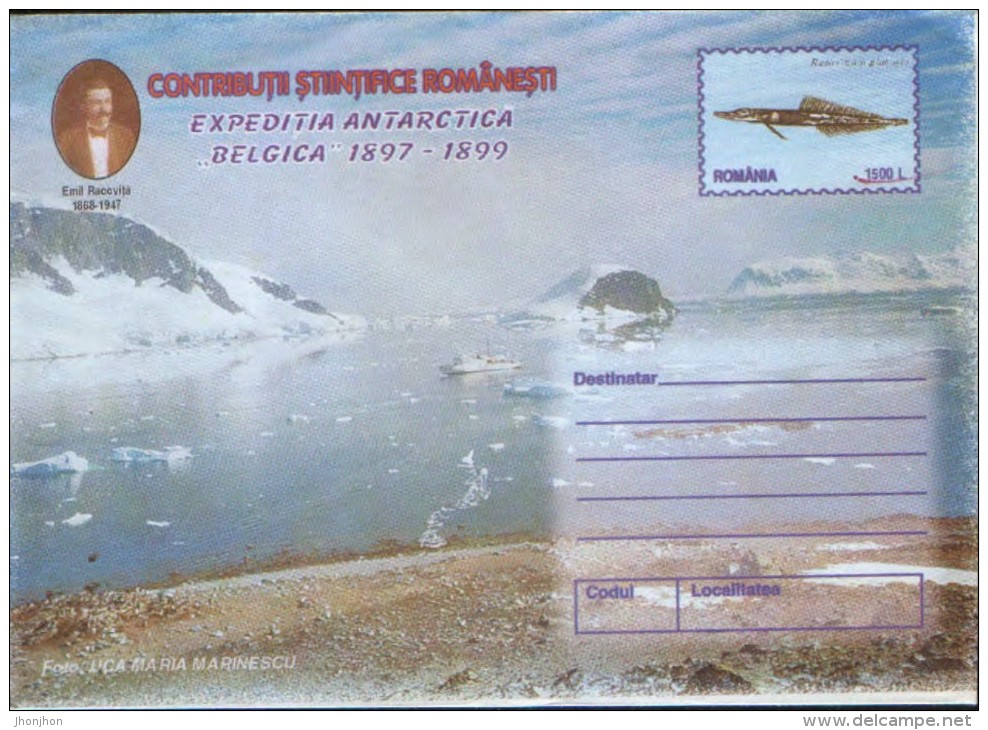 Romania-Postal Stationery Cover 1999- Expedition Antarctica "Belgica" 1897-1899, Emil Racovi&#355;&#259; - Polarforscher & Promis