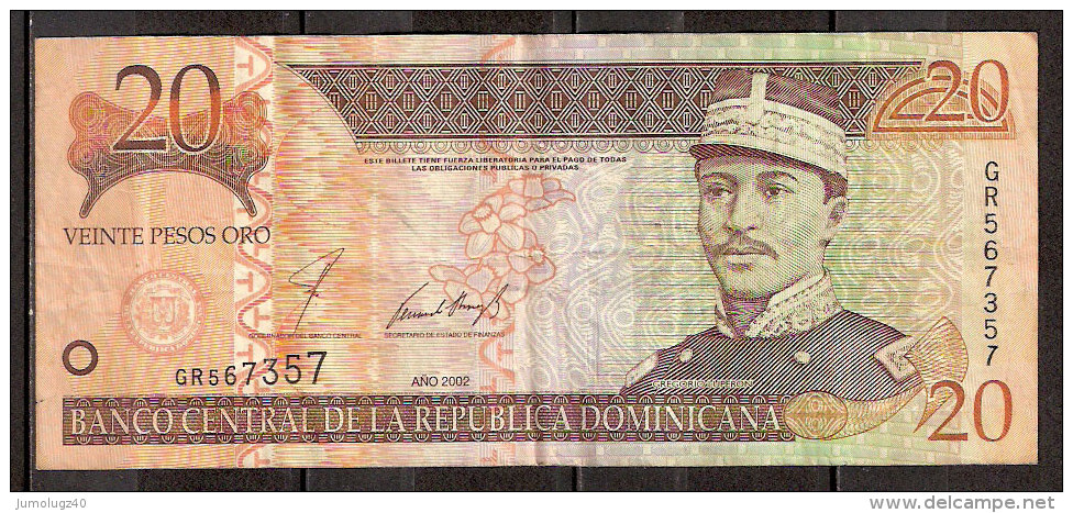 Billet De  20 Pesos De 2002 (2) - Dominicaine