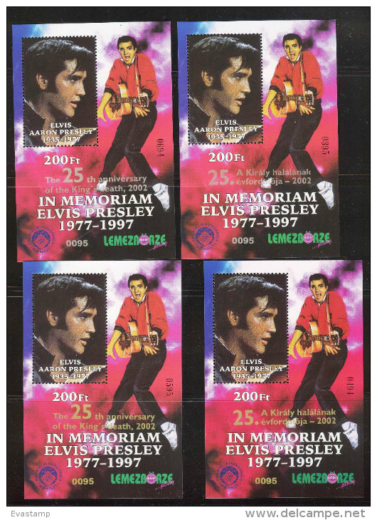 HUNGARY-2002.Overprinted Commemorative  Sheet  Set - 25th Anniversary Of The Death Of Elvis Presley MNH! - Hojas Conmemorativas