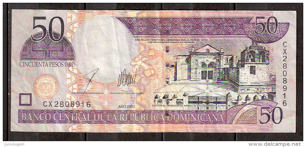 Billet De  50 Pesos De 2003 (2) - Dominicaine