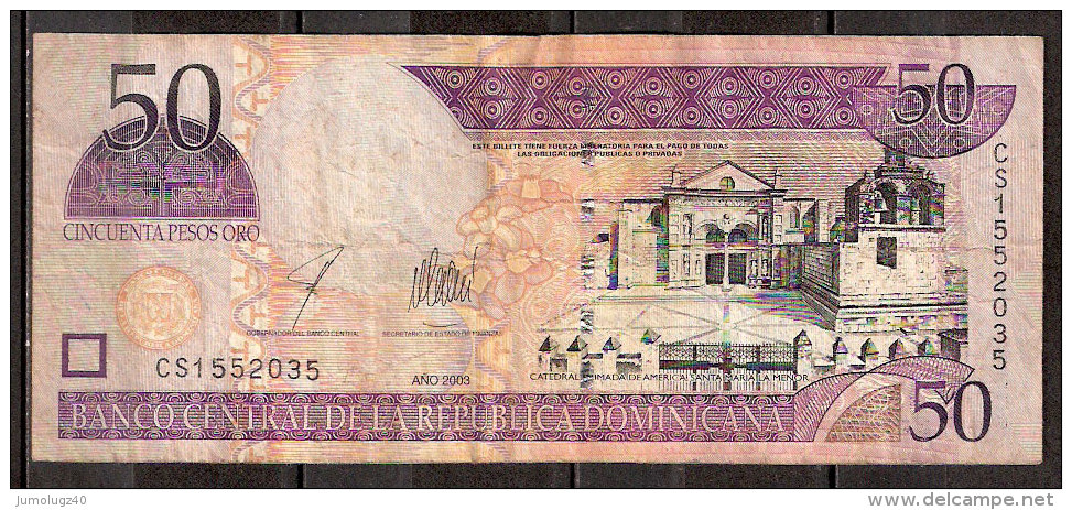 Billet De  50 Pesos De 2003 (3) - Dominicaine