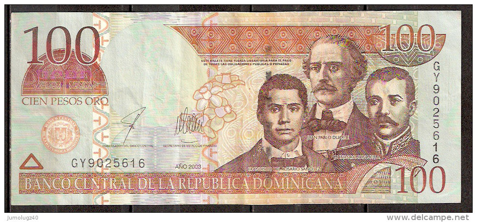 Billet De 100 Pesos De 2003 (2) - Dominicaine