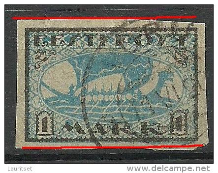 ESTLAND Estonia Estonie 1920 Wikingerschiff  Wiking Ship Michel 12  Y  Error Abart Variety - Estland