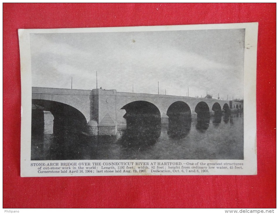 Connecticut > Hartford--Stone Arch Bridge Over CT River  1910 Cancel  Ref 1182 - Hartford