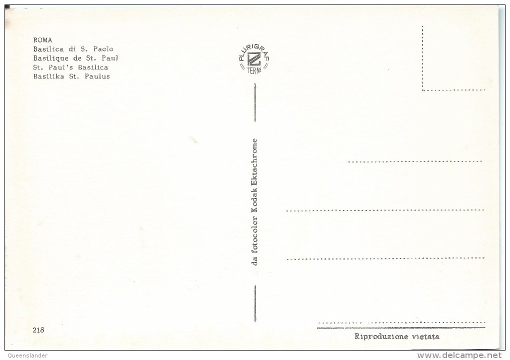 Roma Di Notte 72398 Italian Leader In Souvenirs Roma  1972 Riproduzione Interdetta Unused Front & Back Shown - Multi-vues, Vues Panoramiques