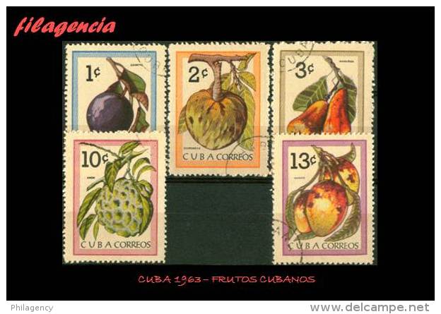 USADOS. CUBA. 1963-09 FLORA. FRUTOS TROPICALES - Oblitérés