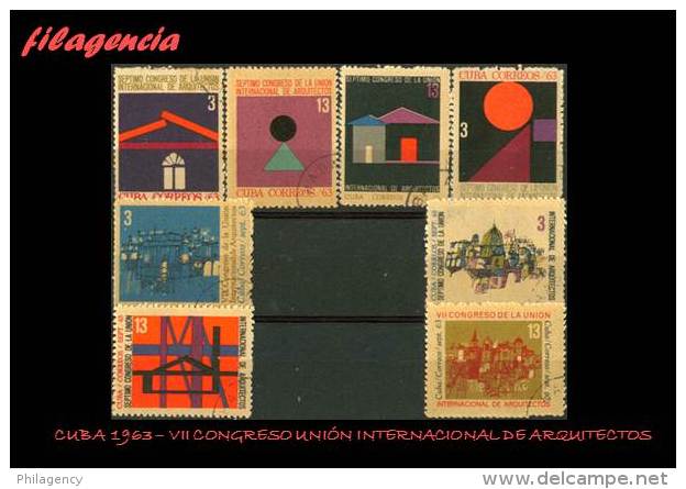 USADOS. CUBA. 1963-10 VII CONGRESO DE LA UNIÓN INTERNACIONAL DE ARQUITECTOS - Oblitérés