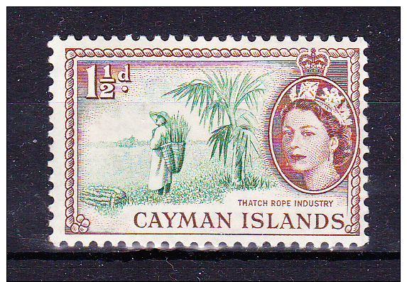 CAYMAN ISLANDS  1953/9 ,  Def´s Set - Queen  E  II    , Y&T  #  143 -  1 1 / 2  D    Cv   0.75 E ,   * MLH , V V F - Cayman (Isole)