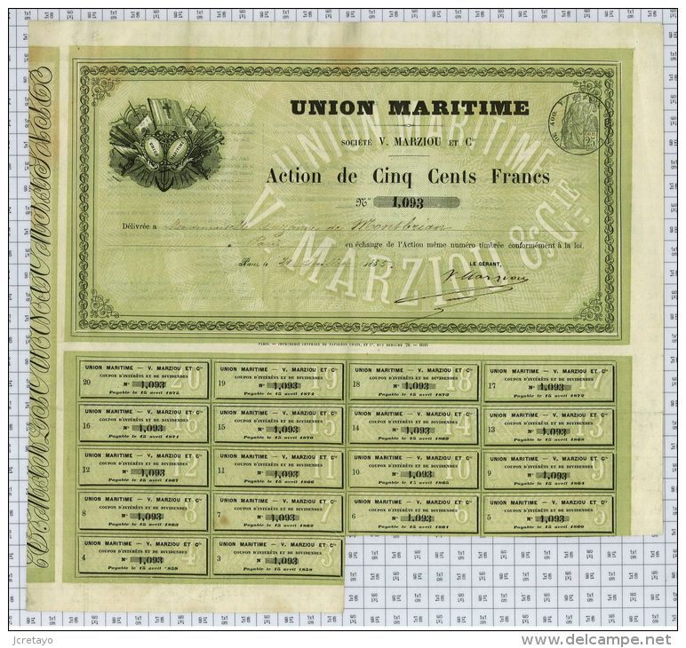 Union Maritime Marziou Et Cie, 1835 - Navigation