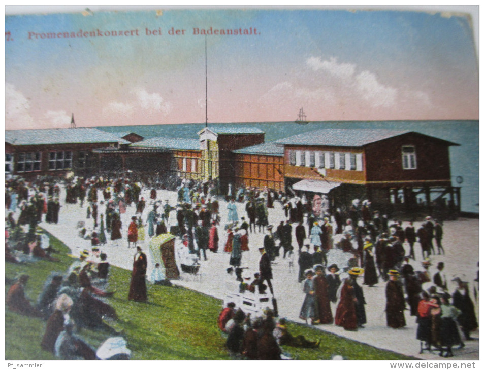 AK / Bildpostkarte 1915 Feldpost Nordseebad Cuxhaven Promenadenkonzert Bei Der Badeanstalt Verlag Albert Angelbeck - Cuxhaven