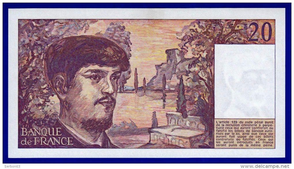 UN BILLET 20 FRANCS DEBUSSY NEUF (A PEINE TRACE COMPTAGE) TYPE 1980 ALPHABET Q.016 N° 462625 DE1986 - 20 F 1980-1997 ''Debussy''