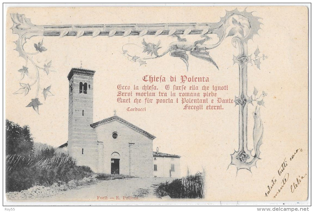 EMILIA ROMAGNA-FORLI CESENA- POLENTA  FRAZIONE DI BERTINORO LA CHIESA PRIMI 900 (F.PICCOLO) - Forlì