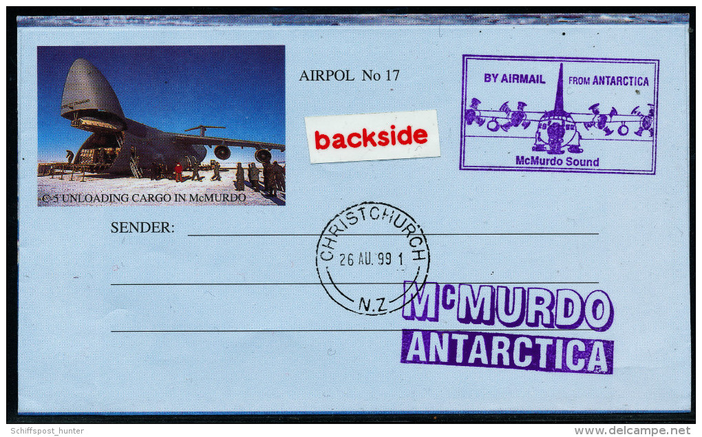 ANTARCTIC, USA, AIR POLAROGRAMME, GALAXY-WINFLY 19.8.199  To McMurdo,  Look Scans !! - Expéditions Antarctiques