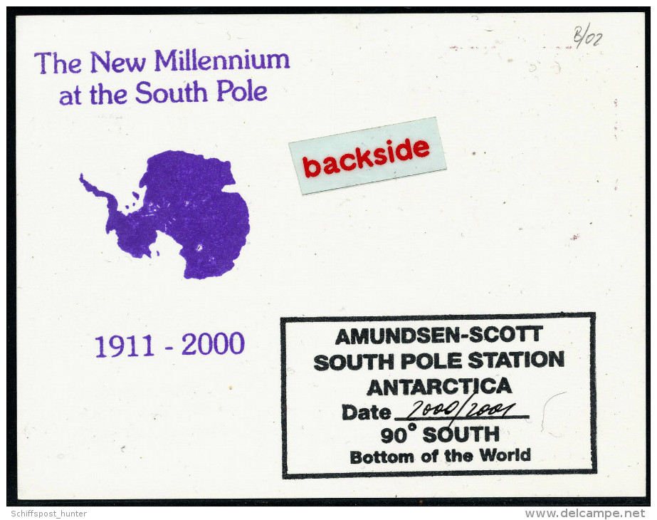 ANTARCTIC, USA, SOUTH POLE-color Card  31.12.2000/ 1.1.2001,NEW MILLENNIUM + Signature !! - Antarctische Expedities