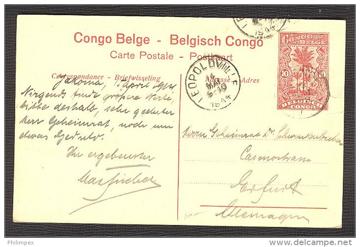 BELGIAN CONGO STATIONERY PICTURE POST CARD 1914 - Postwaardestukken