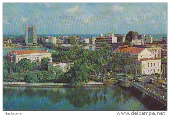 Brazil PPC Recife Vista Parcial Palacio Do Governo OLINDA Meter Stamp 1968 To Denmark (2 Scans) - Recife