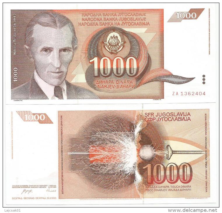 Yugoslavia 1000 Dinara 1990.  UNC P-107 Replacement Banknote ZA Serie - Yougoslavie