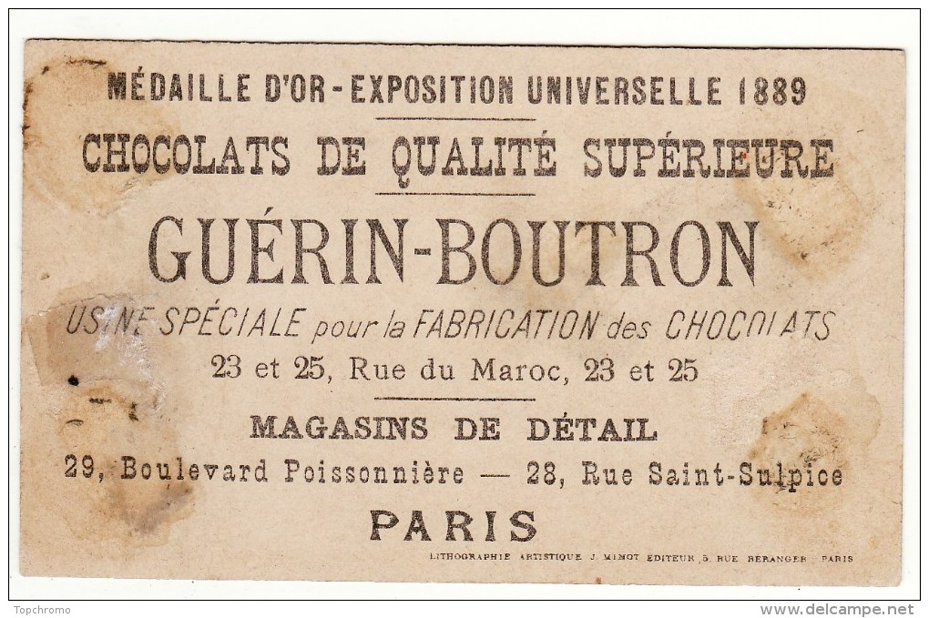 CHROMO Chocolat Guérin-Boutron J. Minot Humour Garçon Boucher Apprenti - Guérin-Boutron