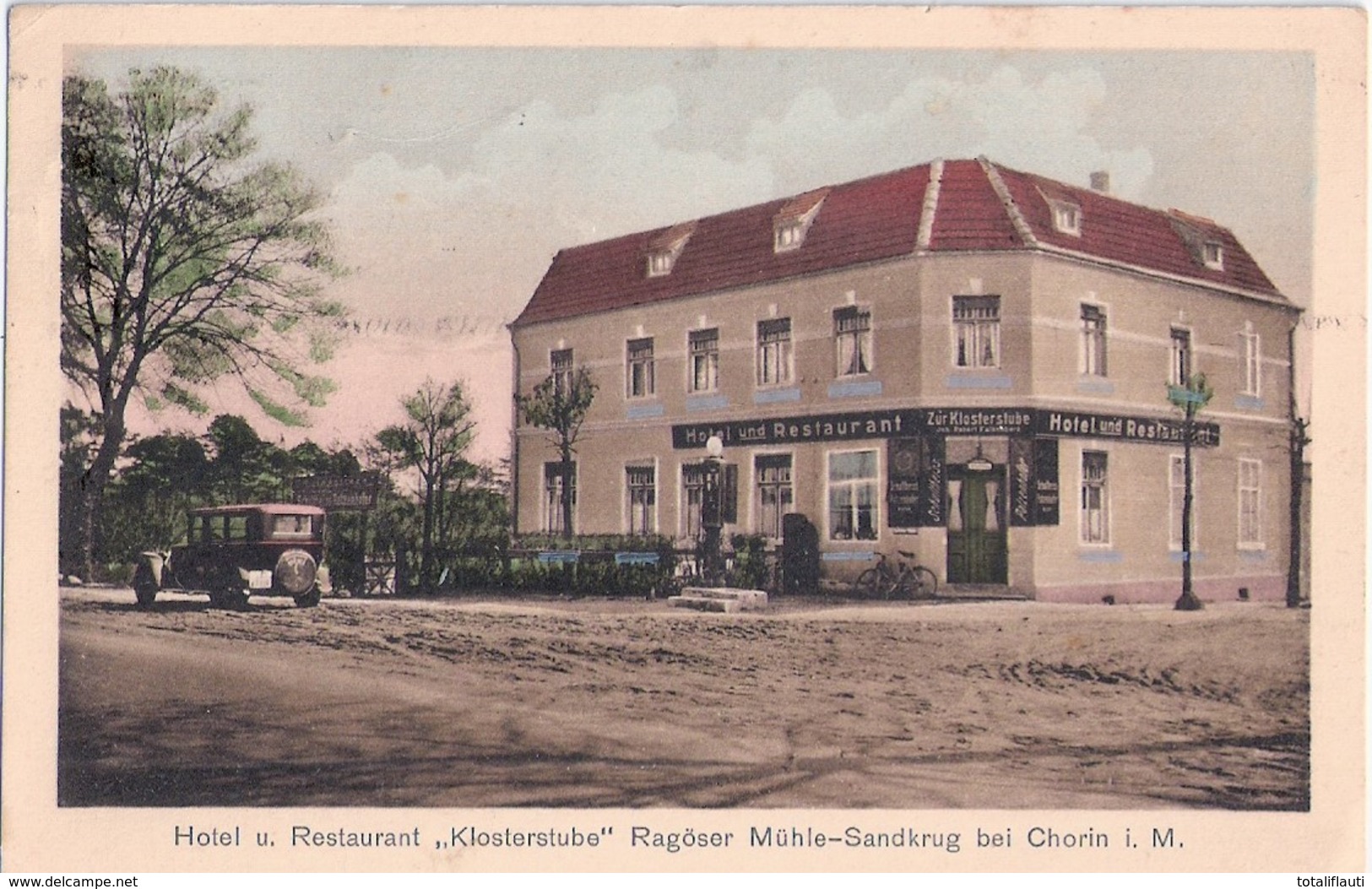 CHORIN Mark Hotel Und Restaurant KLOSTERSTUBE Rogäser Mühle Sandkrug 27.5.1933 Gelaufen Maschinen Zusatzstempel - Britz-Chorin