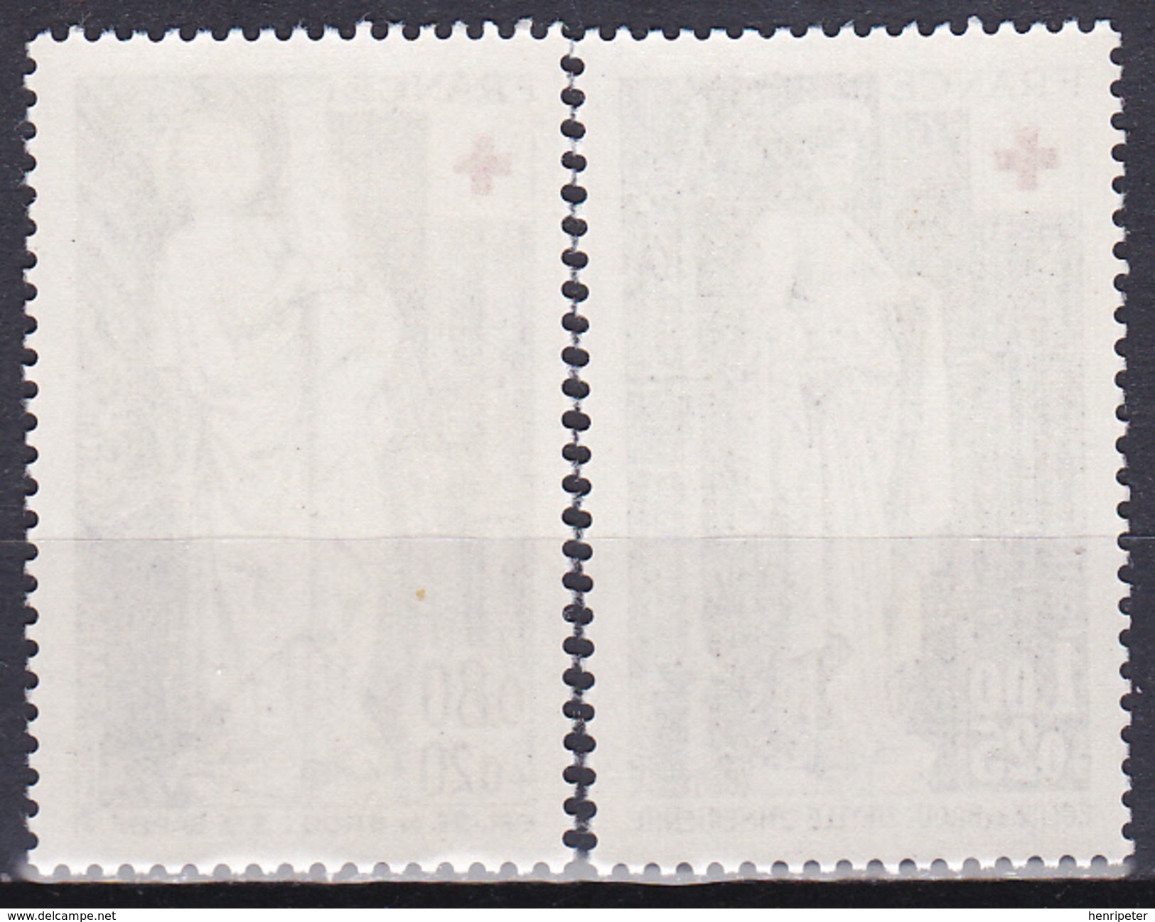 Série De 2 T.-P. Neufs** - Croix-Rouge Sculptures Religieuses De L'église De Brou - N° 1910-1911 (Yvert) - France 1976 - Unused Stamps