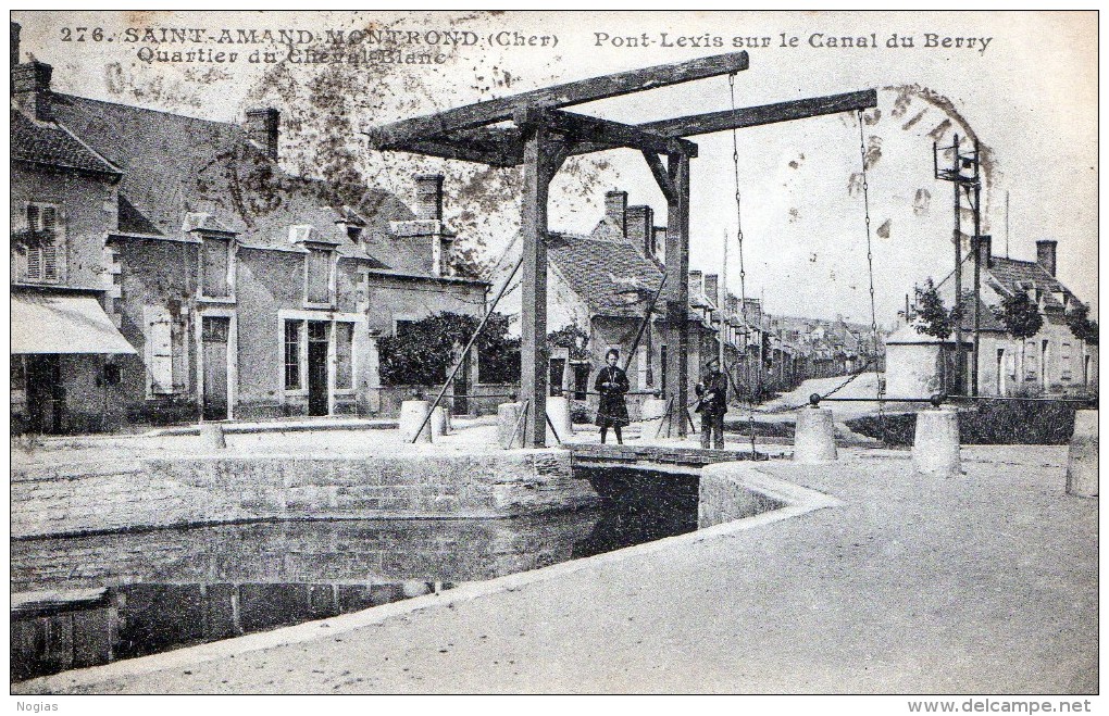 SAINT-AMAND-MONTROND - LE PONT LEVIS SUR LE CANAL DU BERRY - BELLE CARTE ANIMEE - - Saint-Amand-Montrond