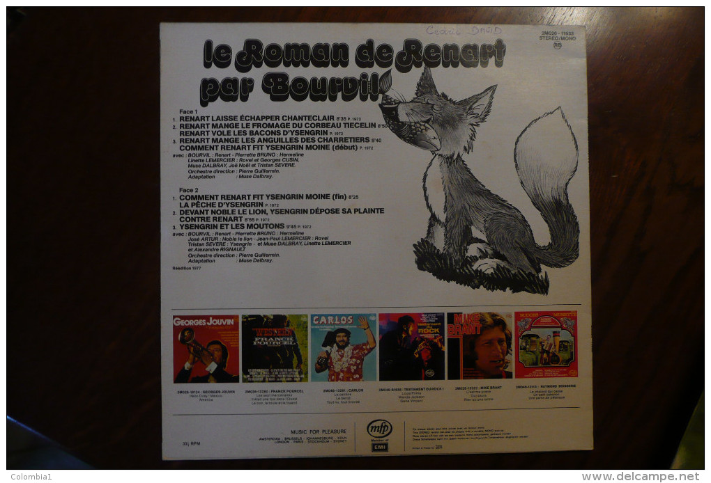 33 Tours LE ROMAN De RENARD Par BOURVIL - Niños