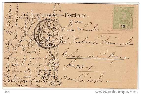 Portugal & Postal Coucher Du Soleil, Lisboa 1908 (13) - Covers & Documents