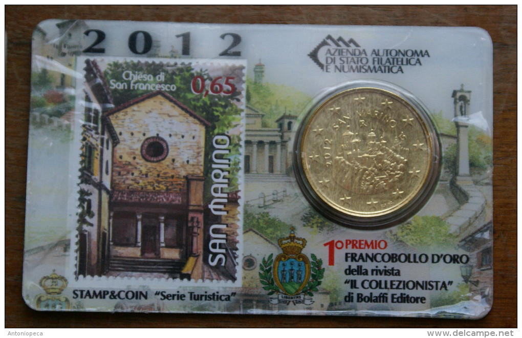 SAN MARINO 2012 - THE INTERE COLLECTION OF 6 STAMP AND COIN CARDS - Neufs