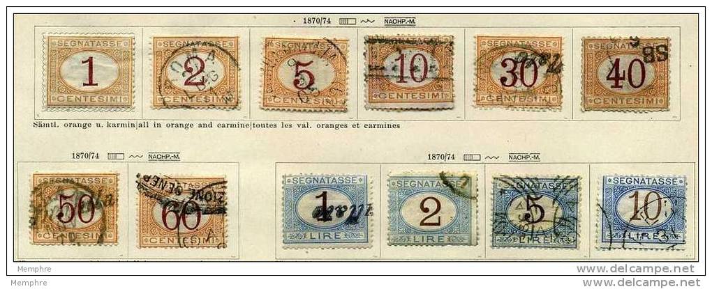 1870  Série Complète De 12 Valeurs  Cote Sassone 400Â€ - Impuestos