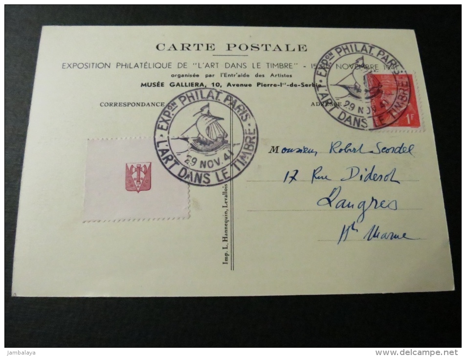 CPA La Bourse Aux Timbres En 1860 Novembre 1941 (1fr) - Bourses & Salons De Collections