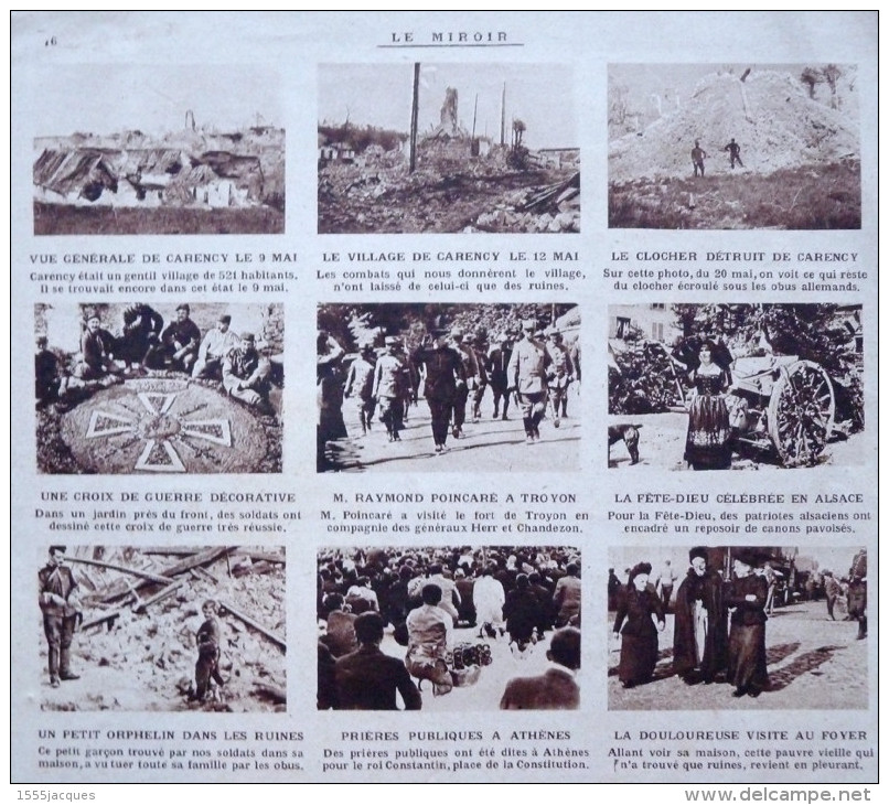 LE MIROIR N° 83 / 27-06-1915 TSAR AVIATEUR PAULHAN CADORNA MONT-ST-ÉLOI HUBETERNE SÉNÉGALAIS PETAIN MILLERAND