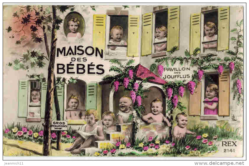 FANTAISIE HUMOUR ENFANT Procréation Maison Des Bébés Gros Poupons Pavillon Des Joufflus Photomontage Surréalisme - Humorvolle Karten