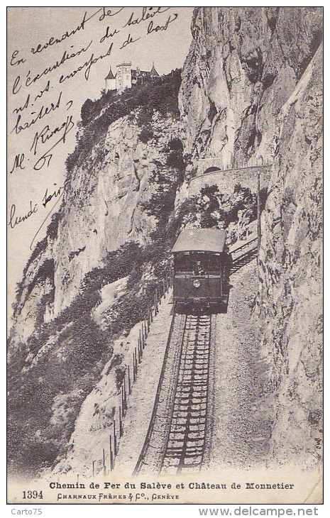 Chemins De Fer - Funiculaire Du Salève - Editeurs Charnaux Frères Genève - Funiculaires