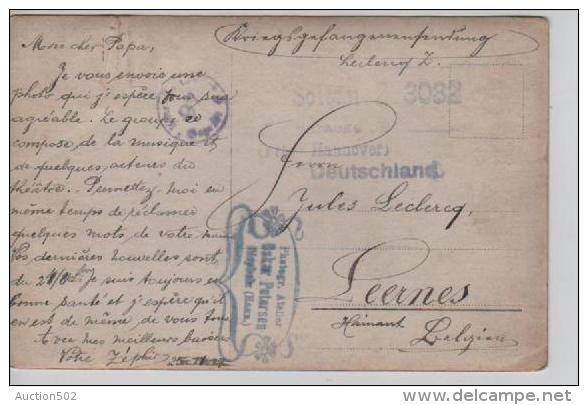 CP D'un PDG/POW écrite Du Camp De Soltau 5/11/17 V. Leernes Censure Du Camp PR570 - Kriegsgefangenschaft