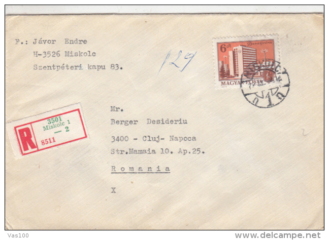 DUNAUJVAROS TOWN, STAMP ON REGISTERED COVER, 1979, HUNGARY - Storia Postale