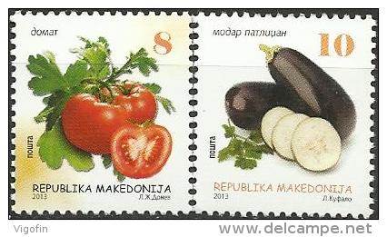 MK 2013-678-9 DEFINITIVE VEGETABLES, MAKEDONIA, 1 X 2v, MNH - Ernährung