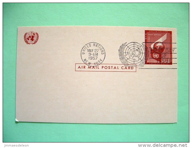 United Nations New York 1957 FDC Pre Paid Card - Cartas & Documentos