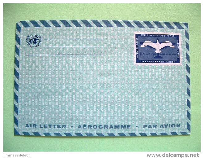 United Nations New York 1960 Aerogramme - Bird Plane - Storia Postale