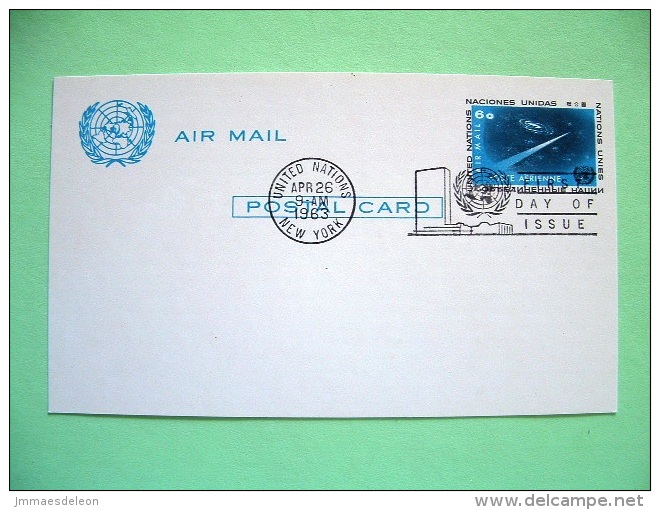 United Nations New York 1963 FDC Pre Paid Card - Outer Space - Covers & Documents