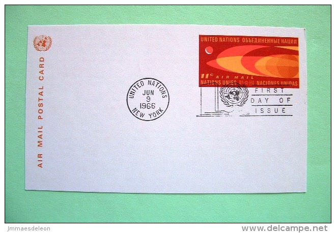 United Nations New York 1966 FDC Pre Paid Card - Air Mail - Storia Postale