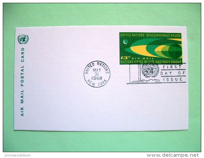 United Nations New York 1968 FDC Pre Paid Card - Air Mail - Storia Postale