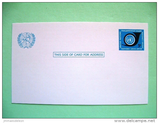 United Nations New York 1969 Pre Paid Card - UN Emblem And Horn - Storia Postale