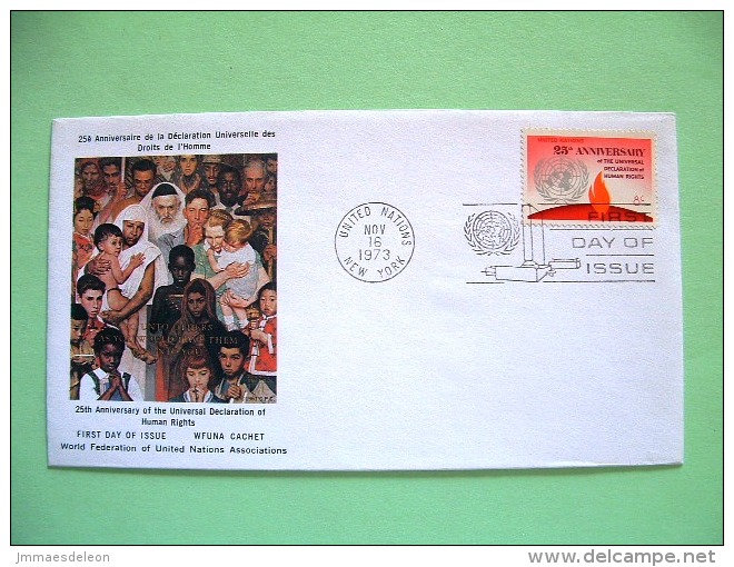 United Nations New York 1973 FDC Cover - 25 Aniv. Declaration Of Human Rights - Covers & Documents